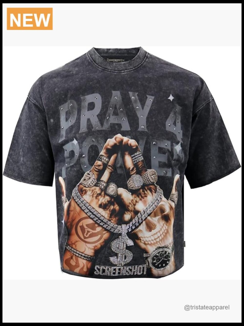 Oversized Heavyweight Cotton Boxy Fit Unisex Rhinestone Designer T-Shirt